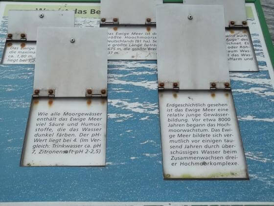 Infotafel auf dem Rundweg am Ewigen Meer Ewiges Meer Infostation