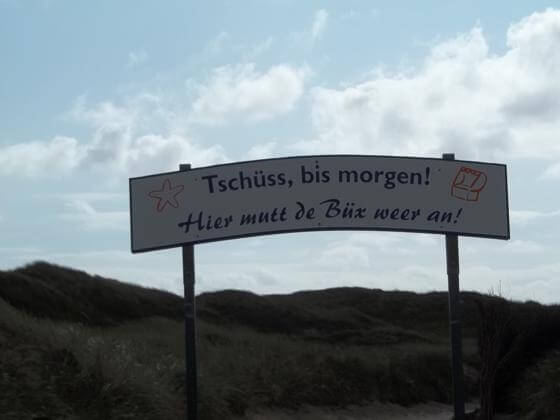 Der Ausgang aus dem FKK-Bereich auf Norderney FKK Platz Norderney (Ausgang)