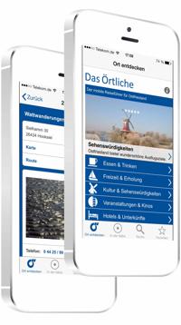 Ostfriesland App auf dem Smartphone Smartphon mit Ostfriesland App